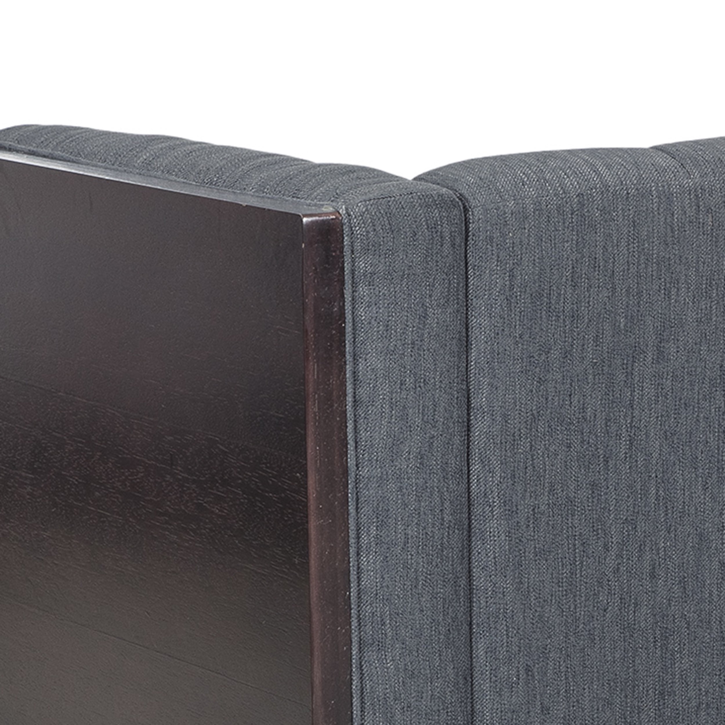 Noble House Rossburg Mid Century Modern Sectional Sofa, Charcoal Fabric
