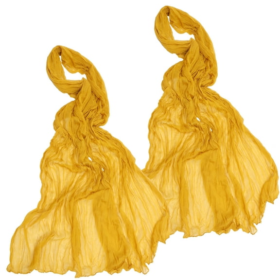 ifundom Yellow Polyester Table Runner Set of 2 for Boho Style Wedding Party Decoration, Decorative Tablecloth for Home and Events