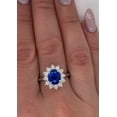 thumbnail image 4 of Lab Created 3.7 Ctw Cornflower Blue Sapphire Princess Diana Oval Ring Engagement Ring Promise Ring, 4 of 5