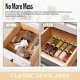 thumbnail image 5 of Glass Spice Jars with Bamboo Airtight Lids - (6 Pack) - 4 oz Square Spice Bottles with Shaker Lids, 5 of 6