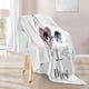 thumbnail image 2 of Manta de gato de dibujos animados con ojos azules para sofá, 50 x 60 pulgadas, suave y acogedora, personalizada, mantas de franela ligeras, mantas cálidas y difusas para cama, sofá y silla, 2 of 7