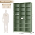 thumbnail image 6 of Hiphuta 21-Cube Bookcase, 86"H Tall Wooden Bookshelves for Bedroom, Living Room and Office, Freestanding Display Shelves Cube Organizer, Green, 6 of 7