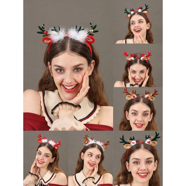 1pc Women's Hair Hoop With Ball & Deer Antler Decor, Winter Wonderland Themed Party Cosplay Accessory