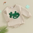 thumbnail image 2 of Bagilaanoe Newborn Baby Girl Boy Oversized Romper Sweatshirt Long Sleeve Bodysuits Letter Print Pullover 3M 6M 12M 18M Infant Casual Tee Tops, 2 of 7