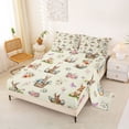 thumbnail image 2 of Erosebridal Farm Animal Rabbit Bed Sheets,Rustic Blossom Flowers Kawaii Butterflies King Sheets For Kids Girls 4 Pieces, 2 of 6