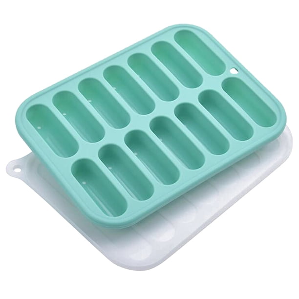 BRIGHTFUFU 1pc Silicona Bandeja de cubitos de hielo Caja de hielo Salchicha Diy Molde para hornear Suministros para hornear