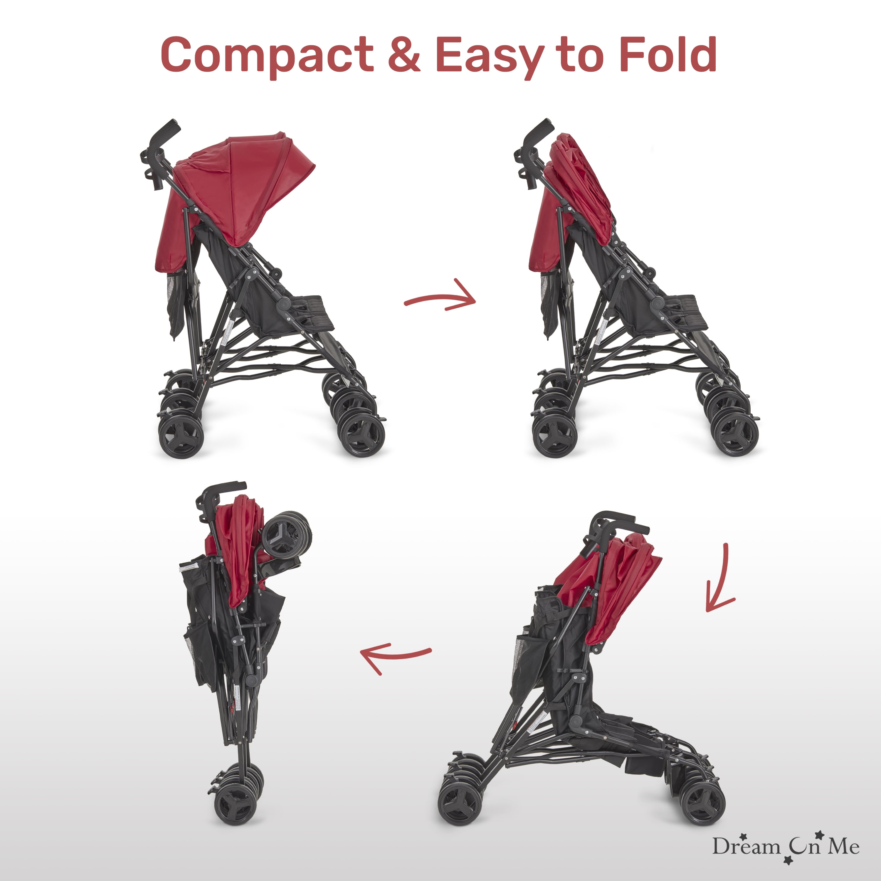 Dream On Me Twin Venture Umbrella Stroller, Red