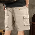 thumbnail image 4 of Tauxra Casual Cargo Shorts for Men with Multi Pockets Elastic Waist Summer Breathable Outdoor Button Zipper, 4 of 9