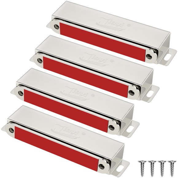Imanes para puertas de gabinete Jiayi, acero inoxidable, 90 lb, paquete de 4