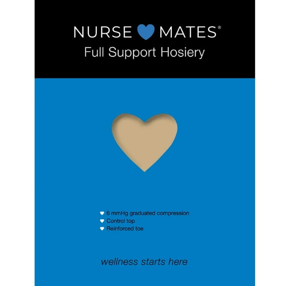 Nurse Mates Women's Nearly Nude 6 mmHg Compression Full Support Pantyhose
