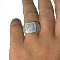 thumbnail image 2 of Divine Creation 14K White Gold Plated 1.55 Ct Round Cut White Diamond Wedding Engagement Cluster Pinky Ring 925 Sterling Silver For Men's -6.5, 2 of 2