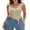 Khaki, variant on Women Y2K Going Out Crop Tops Mesh Ruffle Hem Asymmetrical Low Cut Party Tank Tops, Red, M