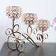 thumbnail image 4 of Candelabro de 3 brazos de cristal para mesa de centro de mesa de té dorado, 4 of 8