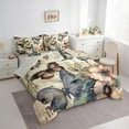 thumbnail image 3 of Manfei Retro Butterfly 7pcs Bedding Comforter Set,Vintage Rustic Flower Queen Bedding Sets,Natural Theme Queen Sheet Sets For Girl Kids,Breathable Home Decor Reversible, 3 of 8
