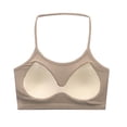 thumbnail image 6 of Kaemgyyd Crop Tops for Women Casual Scoop Neck Knit Ribbed Halter Shirt Stretchy Sleeveless Seamless Padded Clothes Going out Outfit, 6 of 6