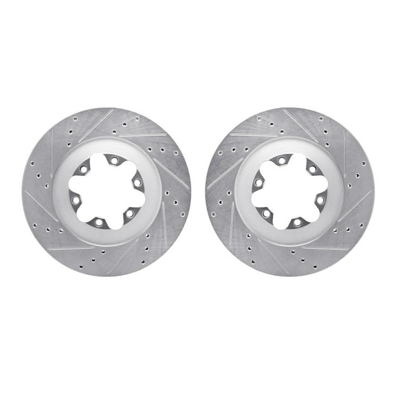 Dynamic Friction Company Front Brake Rotors-Drilled and Slotted-Silver 7002-48033