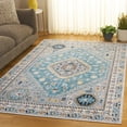 thumbnail image 3 of SAFAVIEH Bayside Sherwood Oriental Polyester Area Rug, Blue/Gray, 8' x 10', 3 of 11