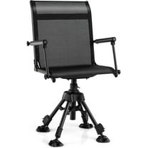 CZMJY 360° Swivel Hunting Chair, Folding Silent Hunting Blind Chair with Adjustable Height Legs, All-Terrain Foot Pads, Portable Sniper Seat for Hunting Shooting & Fishing, 330 LBS Capacity