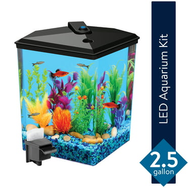 Aqua Culture 6.5-Gallon Semi-Hex Aquarium Kit with LED Lighting 
