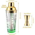 thumbnail image 5 of Glass Cocktail Shaker Set,14oz Martini Mixer Shaker with Built-in Strainer, Measuring Jigger,Drink Shaker Margarita Alcohol Mixer,Perfect for Bartender and Home Use (Green), 5 of 7