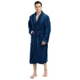 thumbnail image 1 of Bata de Baño NY Threads de Felpa de Lujo para Hombre Azul Marino Talla L-XL, 1 of 6