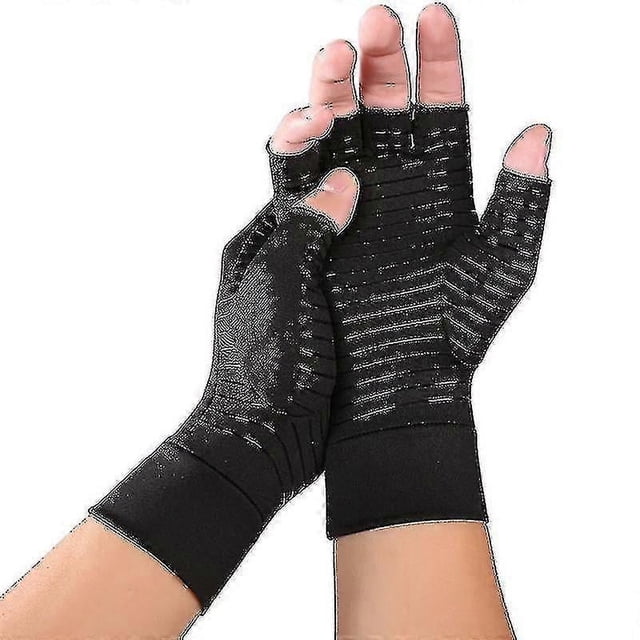 Guantes de compresión de cobre para artritis y túnel carpiano. Alivio del dolor de manos.