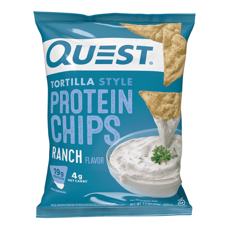 (1PACK),Quest Tortilla Style Protein Chips with of Protein, Ranch Flavor,