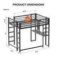 thumbnail image 2 of Alvantor Full Size Loft Bed Frame with Desk & Open Shelves, Heavy Duty Metal Bed Frame for Boys Girls Teens Black, 2 of 9
