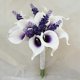 thumbnail image 5 of 48 Piezas de Flores Artificiales de para Bricolaje Nupcial Boda Ramo Centros de Mesa Decoración(PúRpura en Blanco), 5 of 5