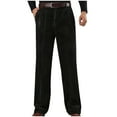 thumbnail image 1 of Pantalones largos para hombre, de color liso, rectos, de tubo, sin terciopelo añadido, de cintura alta, con cremallera y bolsillo, de pana, de poliéster., 1 of 7