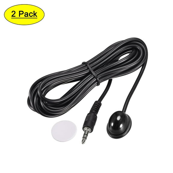 IR Infrared Receiver Extender Cable 3.5mm Jack 9.8FT Black Round Head 2pcs
