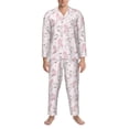 thumbnail image 3 of Fotbe Cute Piggy Ballerina Pijama de Hombre con Estampado de Manga Larga, Conjunto de 2 Piezas, Ropa de Dormir Suave y Cómoda con Bolsillos-Large, 3 of 7