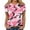 135# Pink, variant on Camo Womens Casual Crew Neck Tshirt Smooth Fashion Short Sleeve Elastic T Shirt Tops Hot Pink XL