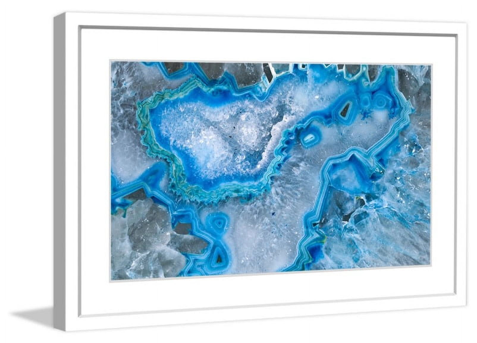 "Aquamarine Crystals" Framed Painting Art Print