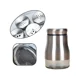 thumbnail image 3 of Salero y pimentero de acero inoxidable con fondo de cristal, accesorios de cocina modernos - Acero inoxidable, 3 of 5