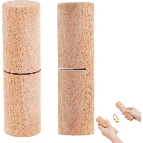 2Pcs Knot Grippers Tool for Beads Keychains Bracelets Tightening Knots Wood Knot Gripper for Craft Bracelets DIY Making 5.5x1.5inch