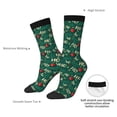 thumbnail image 4 of KLL Green Background With Ho Print Cool Socks Men's Women's Crew Socks Funny Crazy Novelty Stockings, 4 of 6