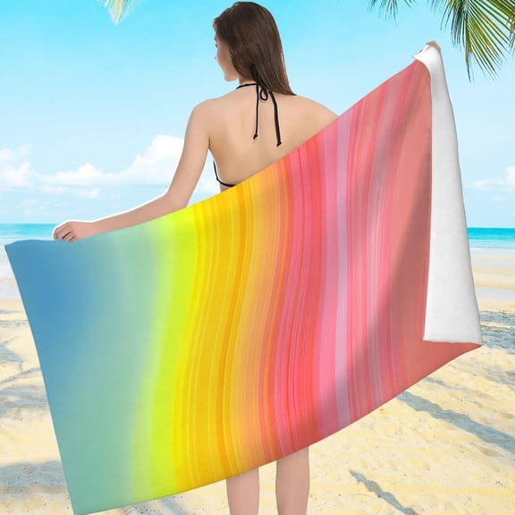 STJ(13) Large Beach Towels for Travel and Beach - Machine Washable Ultra-Soft Microfiber, for Bathroom, beach, yoga, camping, hiking
