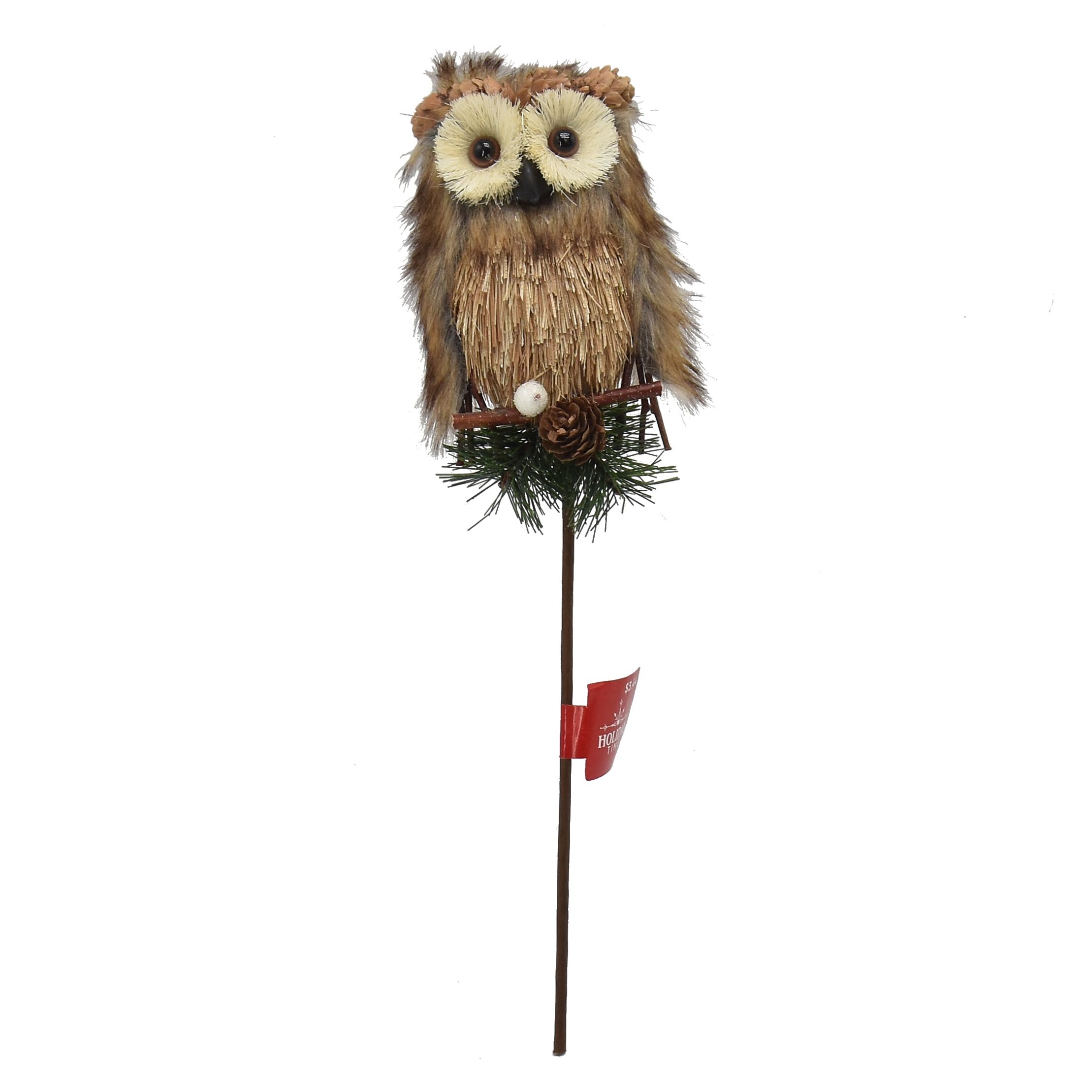 Holiday Time 3ast Brown Sisal Animals Decorative Winter Pick,15"
