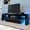 Black, variant on Television Stands for TVs up to 55'', Modern Gloss Entertainment Center with LED Lights, Media Console Table Storage Desk with Drawer and Open Shelves for Up to 55 Inch TV, Black, S9816