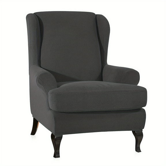 ATJIA Wing Chair Cover Water Repellent Wingback Chair Cover 2-Piece High Stretch Jacquard Wing Back Chair Slipcovers