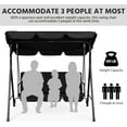 thumbnail image 3 of ZYPPPA  3-Seat Patio Swing Chair, Outdoor Canopy Porch with Adjustable Canopy & Removable Cushion, Hanging Glider Lounge Chair for Patio, Garden, Yard, Porch - Black, 3 of 9