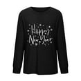 thumbnail image 6 of UTSJKR Happy Trendy Year 2026 Sweatshirts Women Merry Christmas Holiday Long Sleeve Pullover Tops Trendy Years Eve Outfits Black XXL, 6 of 6