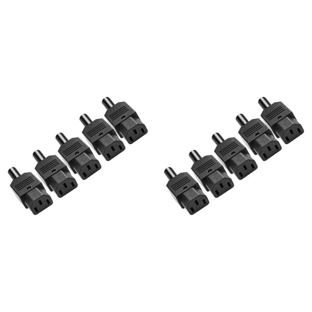10PCS IEC C13 Power Plug Connector C13 Female Plug Power Adapter Connector 3 Pin Power Socket 250V 10A AC Power Adapter,10x C13 Power Plug Connector,Black