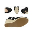thumbnail image 2 of BLISSFUL STEP Women's Shoes Crisscross Strap Closed Toe Espadrille Wedge Heel Sandals Black 7, 2 of 7