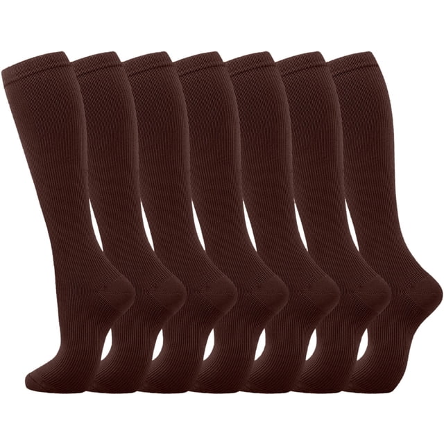 7 Pairs Compression Socks for Women and Men Optimal Circulation Support Knee High Athletic Running Cycling Socks