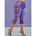 thumbnail image 2 of Talla grande Estrellas florales Imprime Getgings Rosegal Leggings de talla grande, 2 of 5