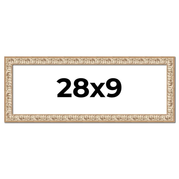 28x9 Frame White Real Wood Picture Frame Width 1.5 inches | Interior Frame Depth 0.5 inches |