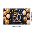 thumbnail image 6 of Yatrandify Golden Balloons Happy Birthday Banner Metallic Balloons Fifty Celebration Banner for Milestone Anniversary Party Indoor Event Decoration, 6 of 7