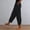 Black, variant on Linen Pants for Women Split Hem Pants Boho Travel Pant Straight Leg Elastic Waist Cropped Summer Capris Pants Pull-On Pants Soft Comfy Long Lounge Pants for Summer with Pockets Mint Green 5XL